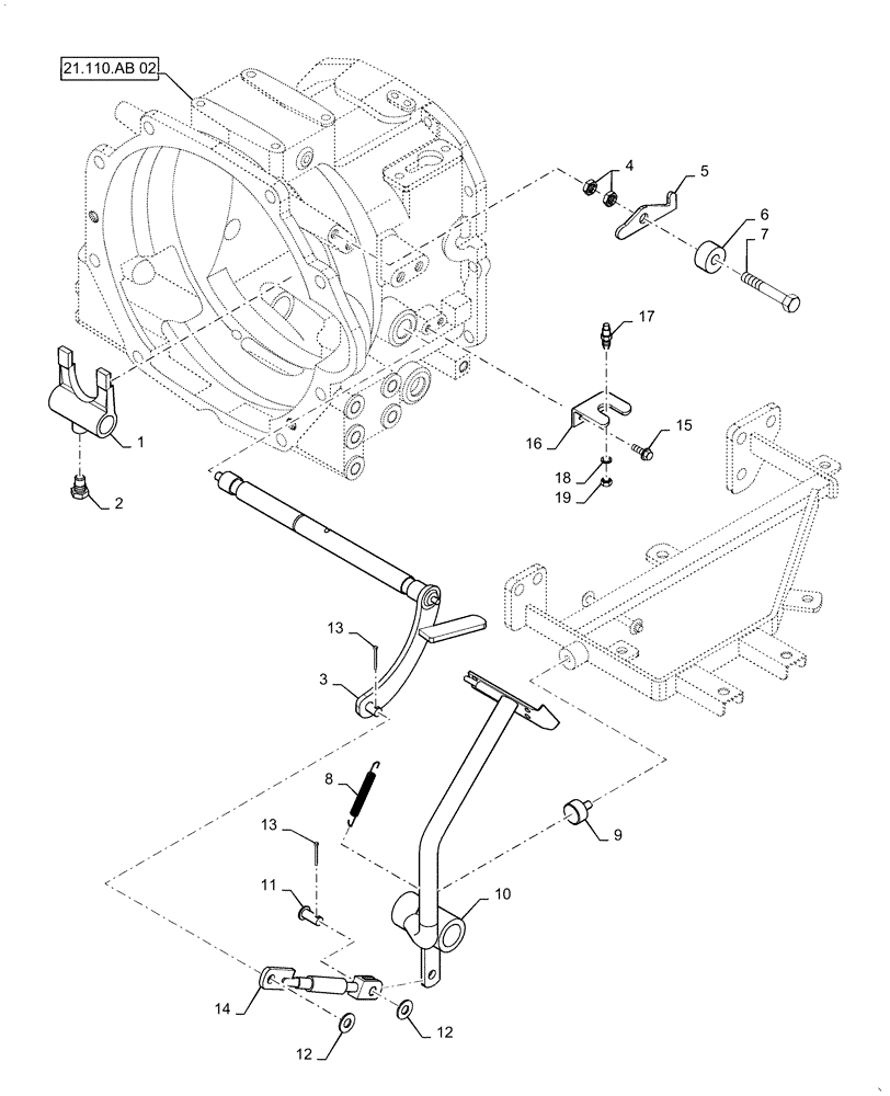 Схема запчастей Case IH FARMALL 35A - (18.100.AF[01]) - CLUTCH PEDAL, MECHANICAL (18) - CLUTCH