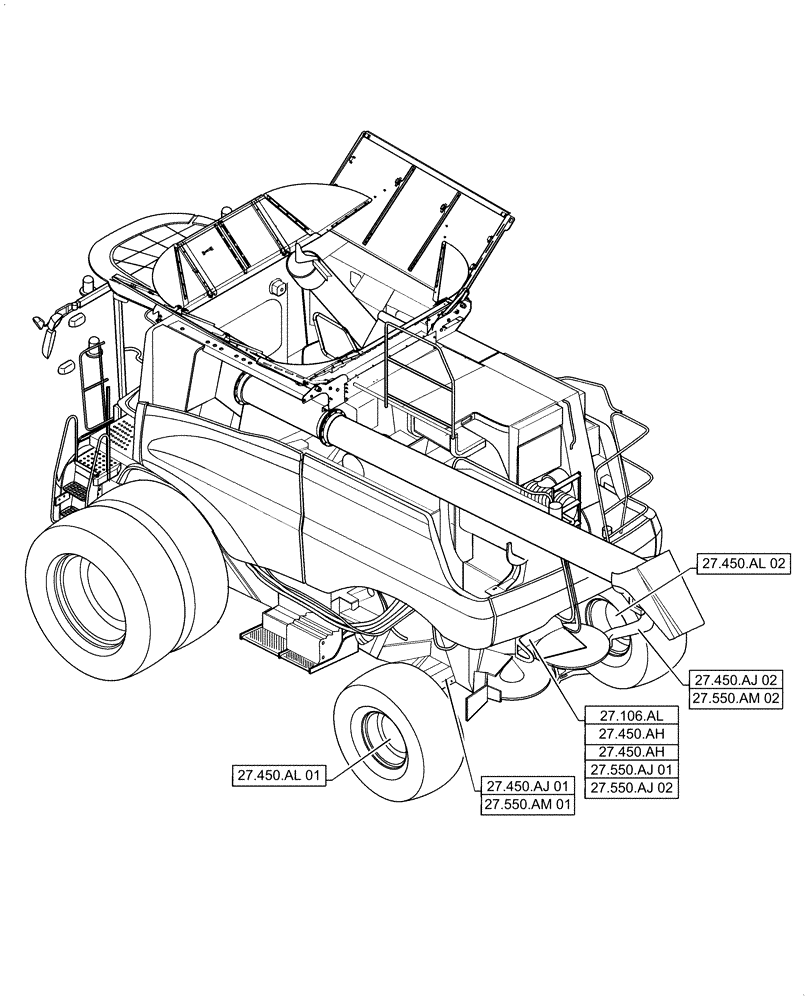 Схема запчастей Case IH 6140 - (00.000.27) - PICTORIAL INDEX - REAR AXLE SYSTEM (00) - GENERAL & PICTORIAL INDEX