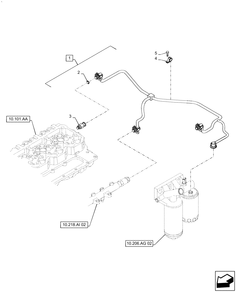 Схема запчастей Case IH PUMA 2304 - (10.218.AI[03]) - INJECTION EQUIPMENT - PIPING (10) - ENGINE