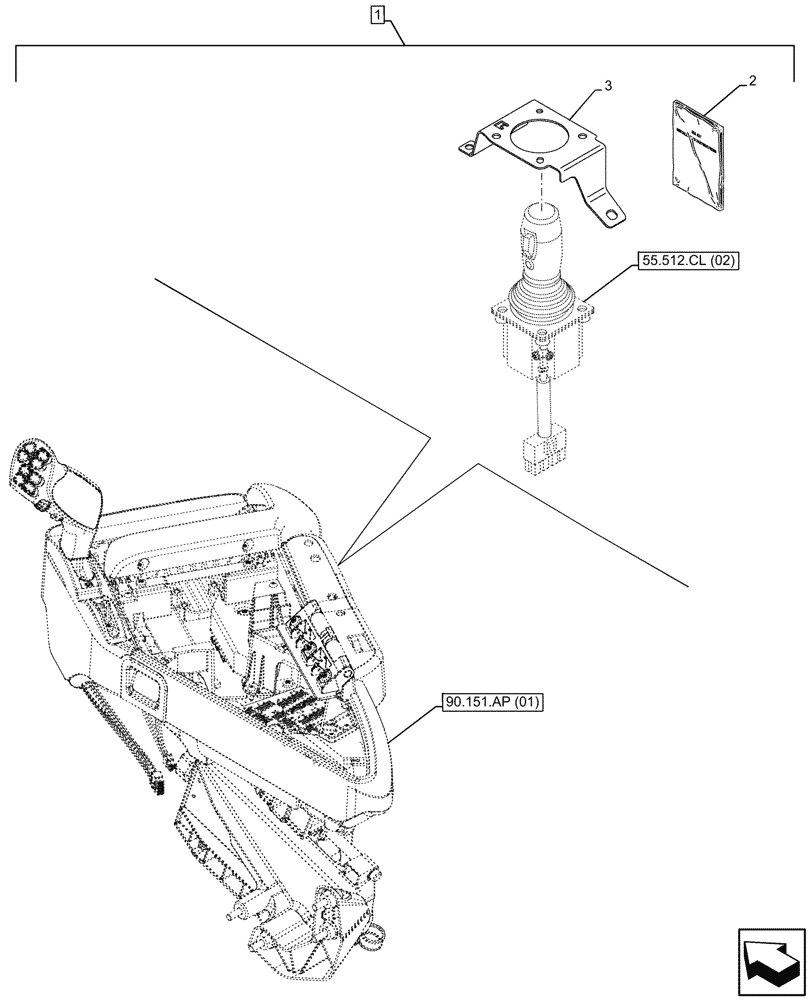 Схема запчастей Case IH MAXXUM 115 - (88.100.55[09]) - DIA KIT, JOYSTICK, SUPPORT (88) - ACCESSORIES