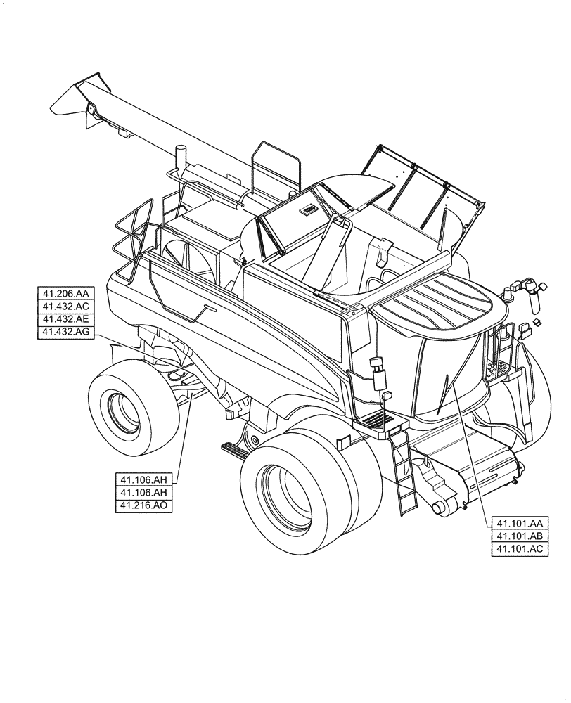 Схема запчастей Case IH 6140 - (00.000.41) - PICTORIAL INDEX - STEERING (00) - GENERAL & PICTORIAL INDEX