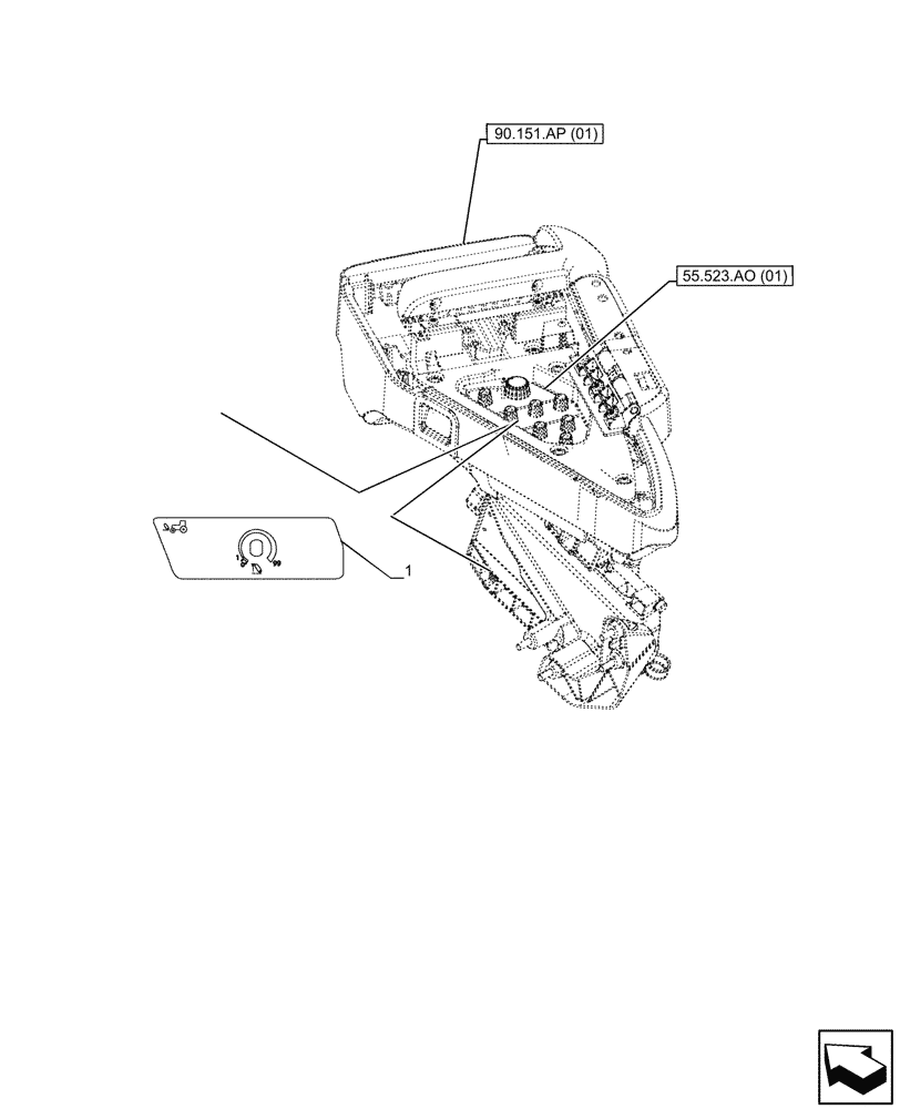 Схема запчастей Case IH PUMA 220 - (90.108.AA[30]) - VAR - 758088, 758089, 758090, 758091, 758092, 758093, 758245, 758246, 758247 - DECAL, HYDRAULIC LIFT, FRONT (90) - PLATFORM, CAB, BODYWORK AND DECALS