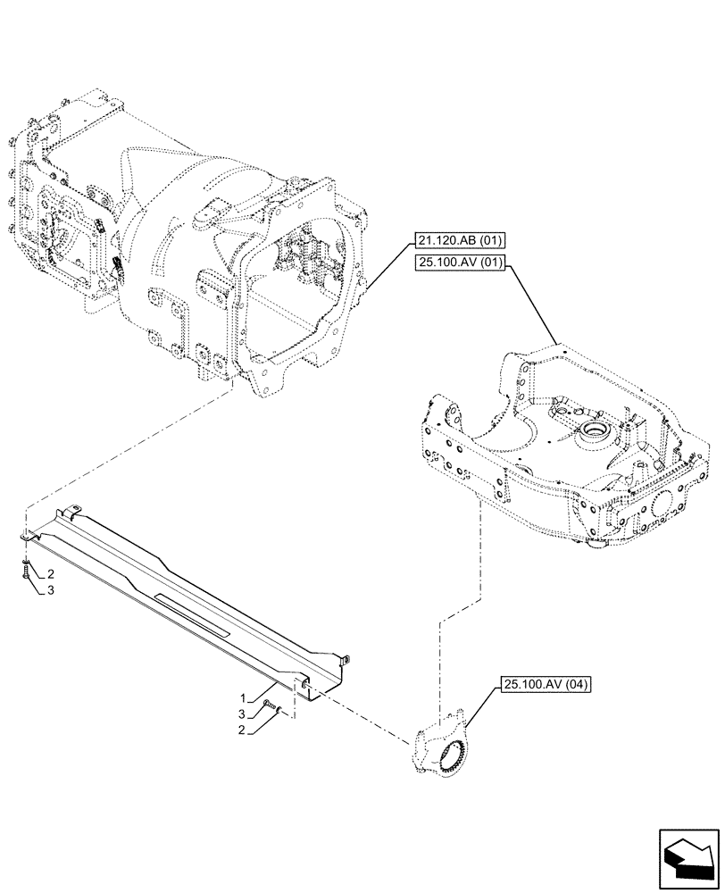 Схема запчастей Case IH PUMA 165 CVT - (23.314.AF[03]) - VAR - 391213 - SHAFT, SUPPORT (23) - FOUR WHEEL DRIVE SYSTEM