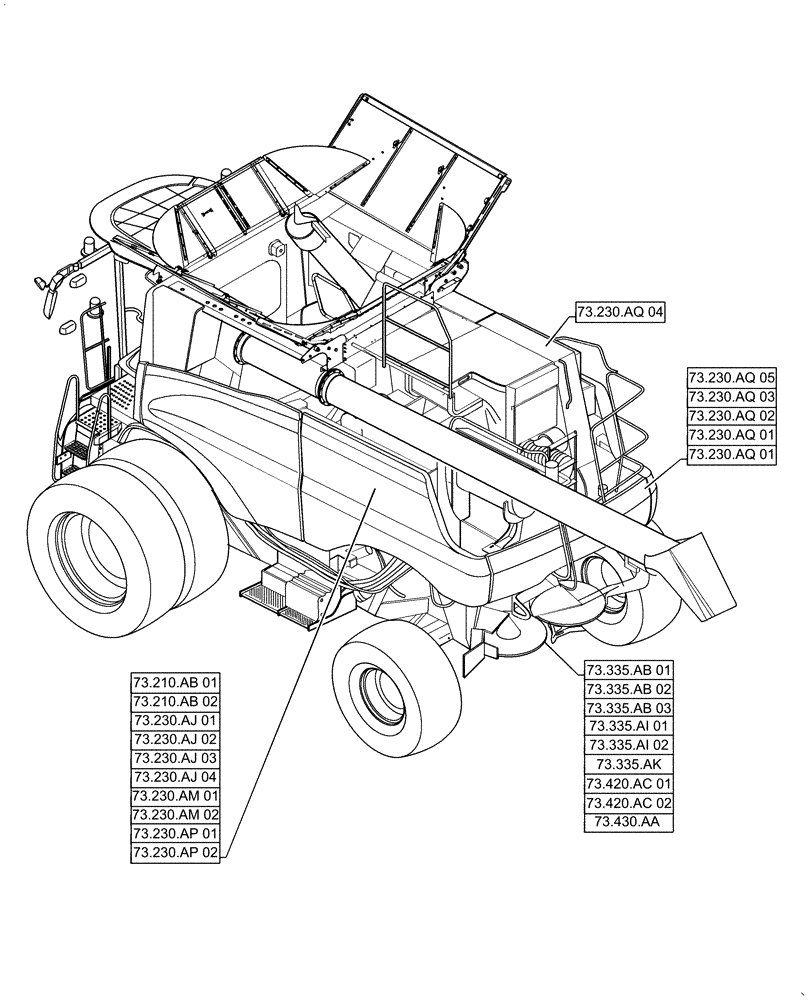 Схема запчастей Case IH 6140 - (00.000.73) - PICTORIAL INDEX - RESIDUE HANDLING (00) - GENERAL & PICTORIAL INDEX