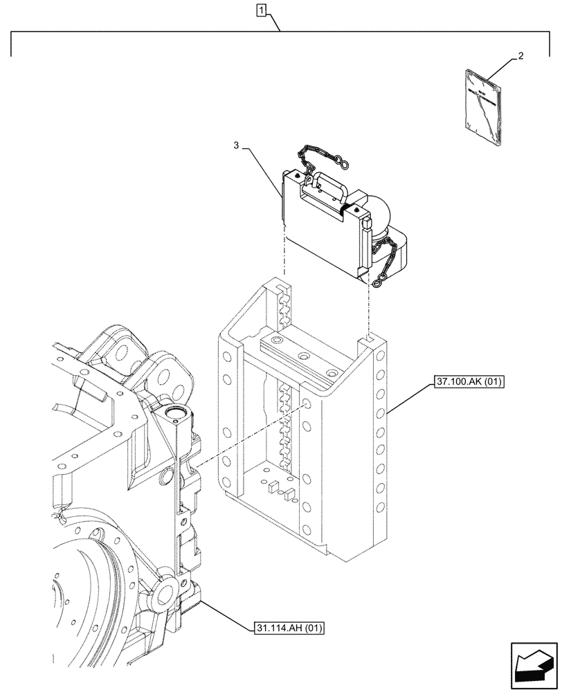 Схема запчастей Case IH MAXXUM 115 - (88.100.37[04]) - DIA KIT, TOW HOOK, BALL (80 MM) (88) - ACCESSORIES