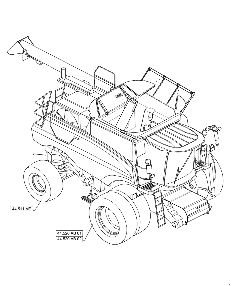 Схема запчастей Case IH 6140 - (00.000.44) - PICTORIAL INDEX - WHEELS (00) - GENERAL & PICTORIAL INDEX