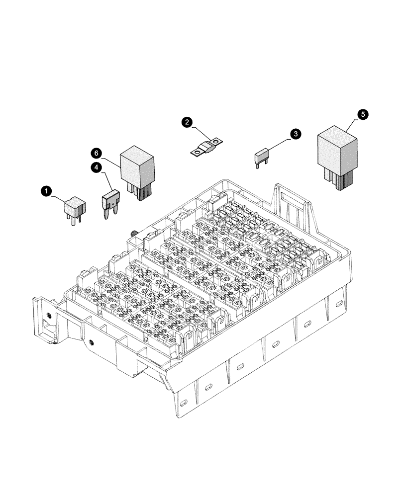 Схема запчастей Case IH FARMALL 105U - (05.100.04[03]) - MAINTENANCE PARTS - FUSES (05) - SERVICE & MAINTENANCE