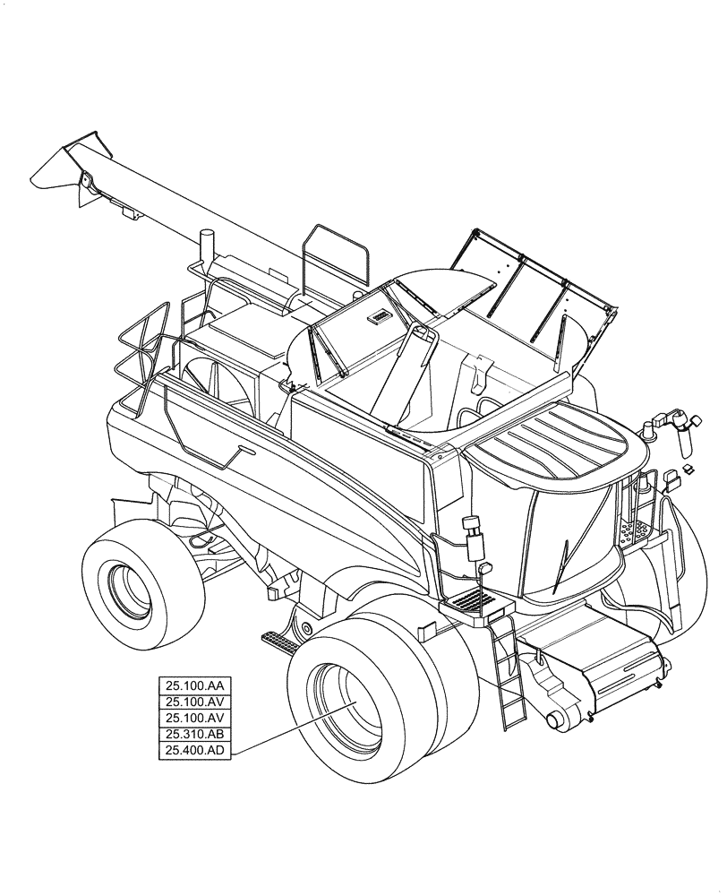 Схема запчастей Case IH 6140 - (00.000.25) - PICTORIAL INDEX - FRONT AXLE SYSTEM (00) - GENERAL & PICTORIAL INDEX