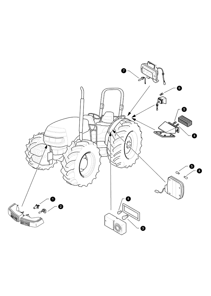 Схема запчастей Case IH JX80U - (0.05.4[04]) - MAINTENANCE PARTS - BULBS (00) - GENERAL