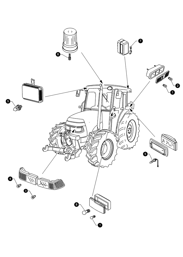 Схема запчастей Case IH MX90C - (00-40[04]) - MAINTENANCE PARTS - BULBS (00) - PICTORIAL INDEX