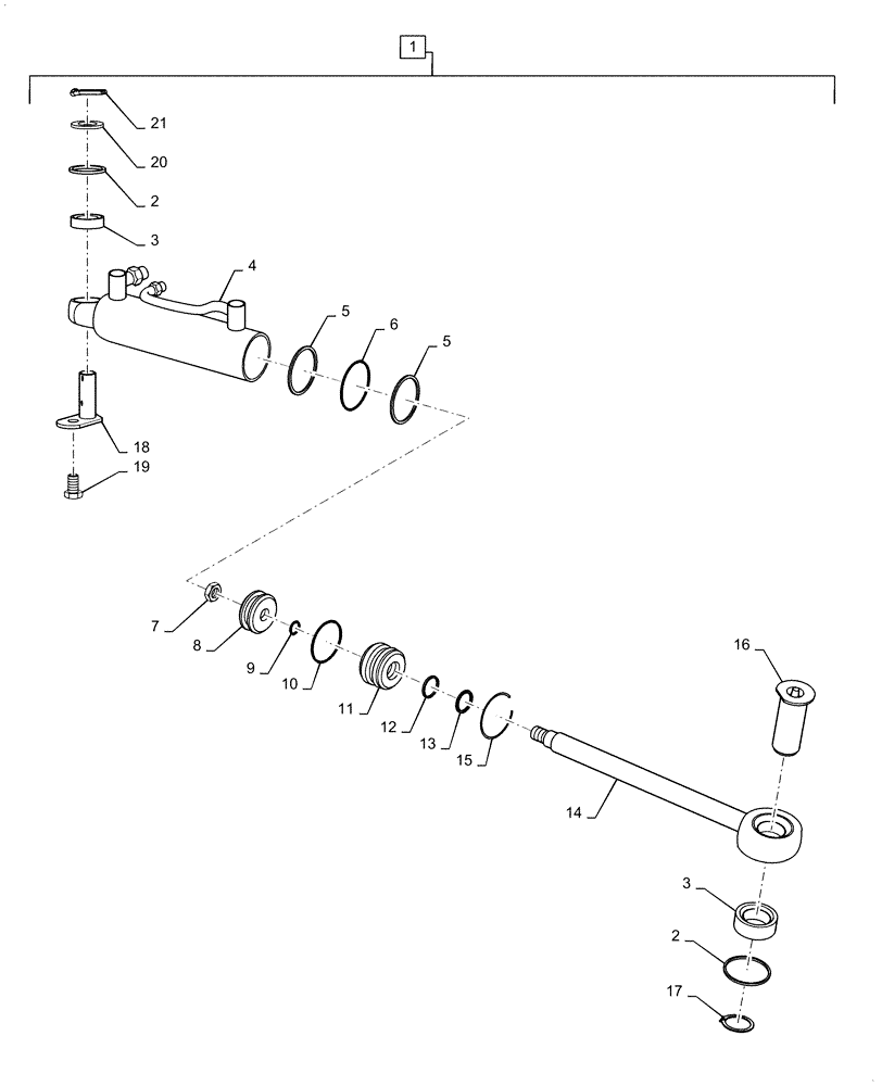 Схема запчастей Case IH FARMALL 35A - (41.216.AN[01]) - STEERING CYLINDER (41) - STEERING