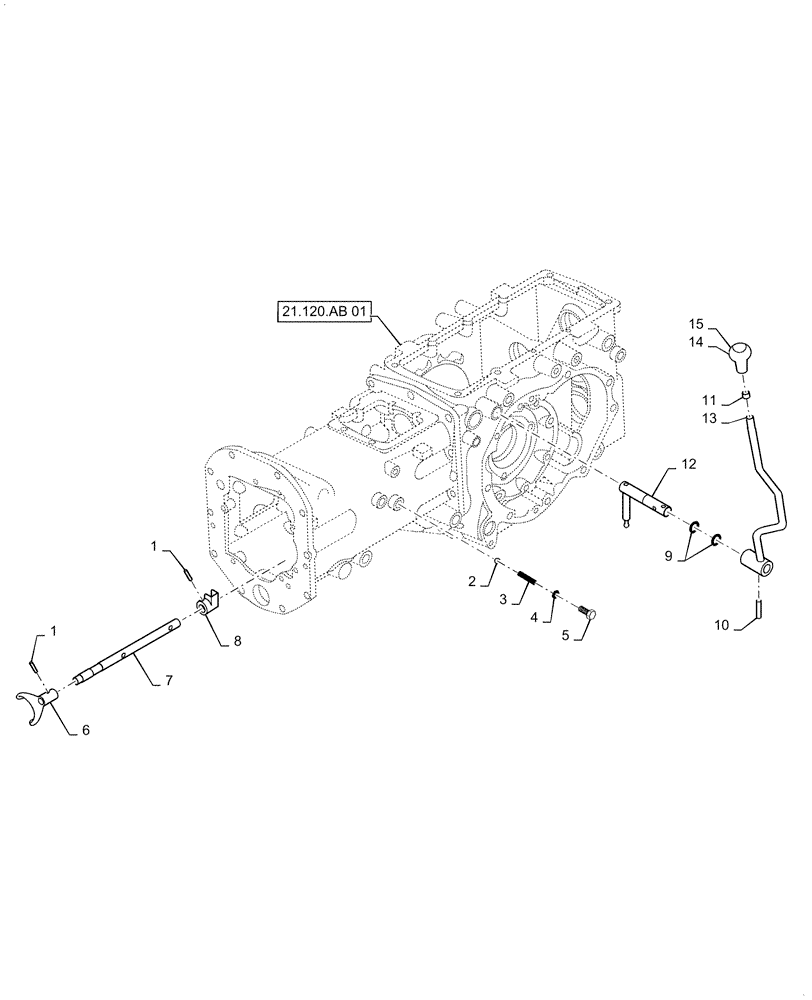 Схема запчастей Case IH FARMALL 35A - (21.130.BC[03]) - SHIFT LEVER, RANGE GEAR, MECHANICAL (21) - TRANSMISSION