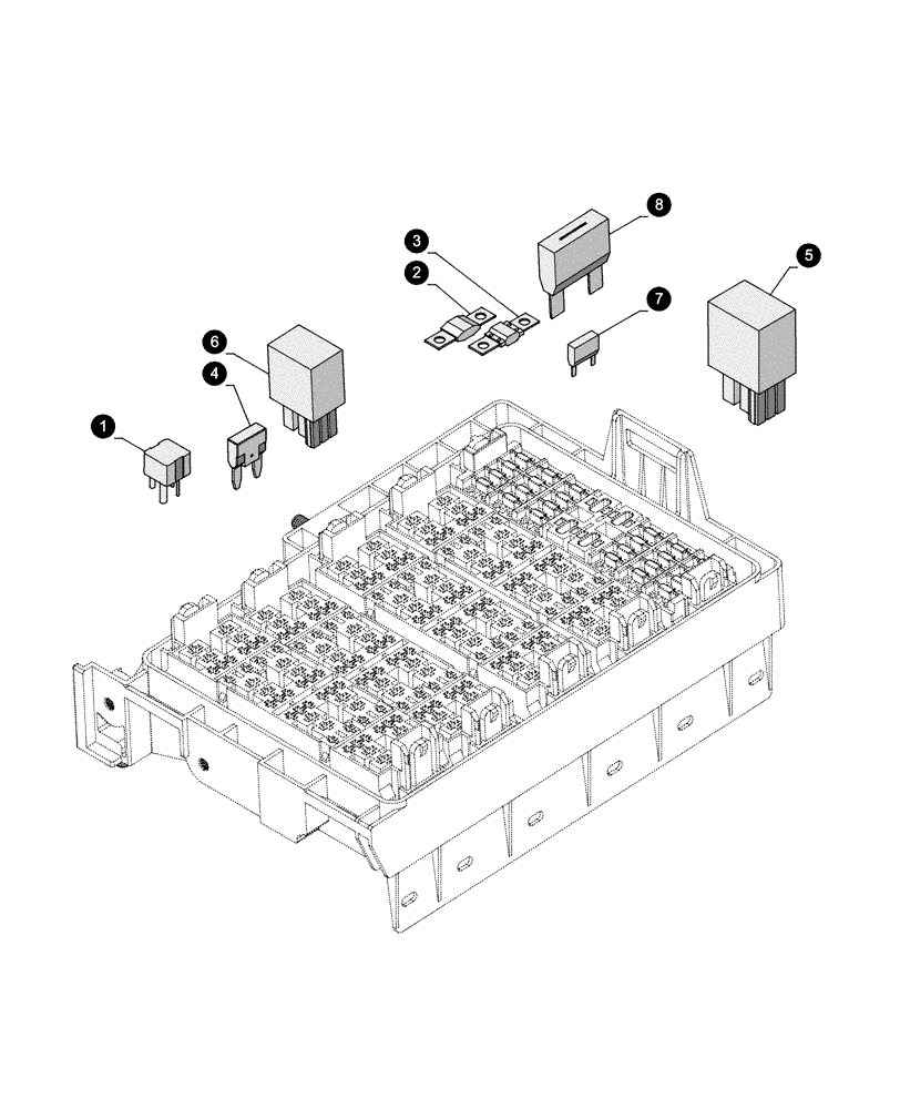 Схема запчастей Case IH PUMA 145 - (05.100.04[03]) - MAINTENANCE PARTS - FUSES (05) - SERVICE & MAINTENANCE