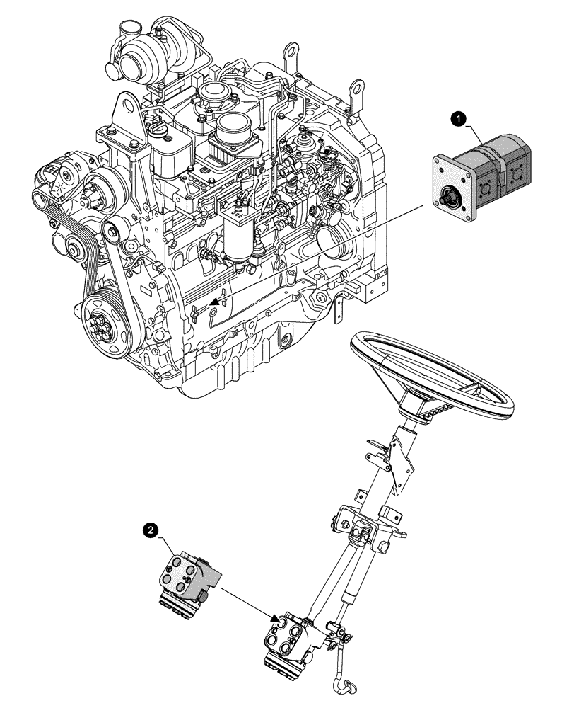 Схема запчастей Case IH FARMALL 105U - (0.05.4[05]) - MAINTENANCE PARTS - PUMPS (00) - GENERAL