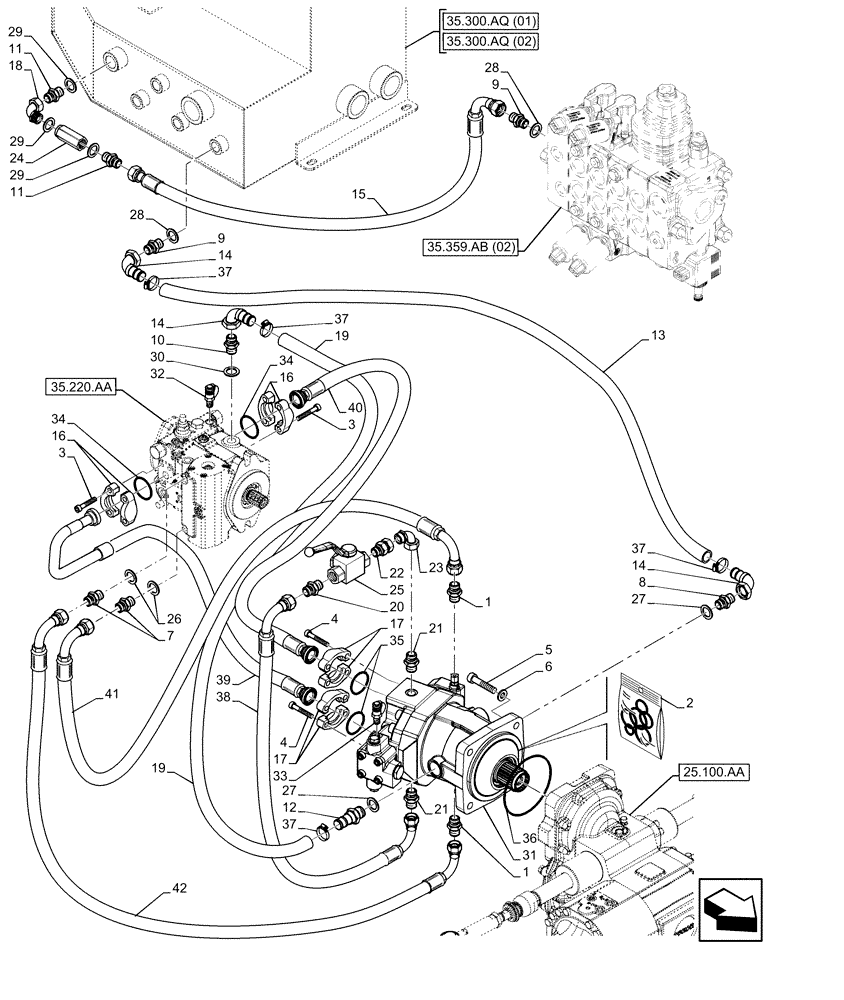 Схема запчастей Case IH FARMLIFT 525 - (29.218.AH[02]) - HYDRAULIC MOTOR (29) - HYDROSTATIC DRIVE