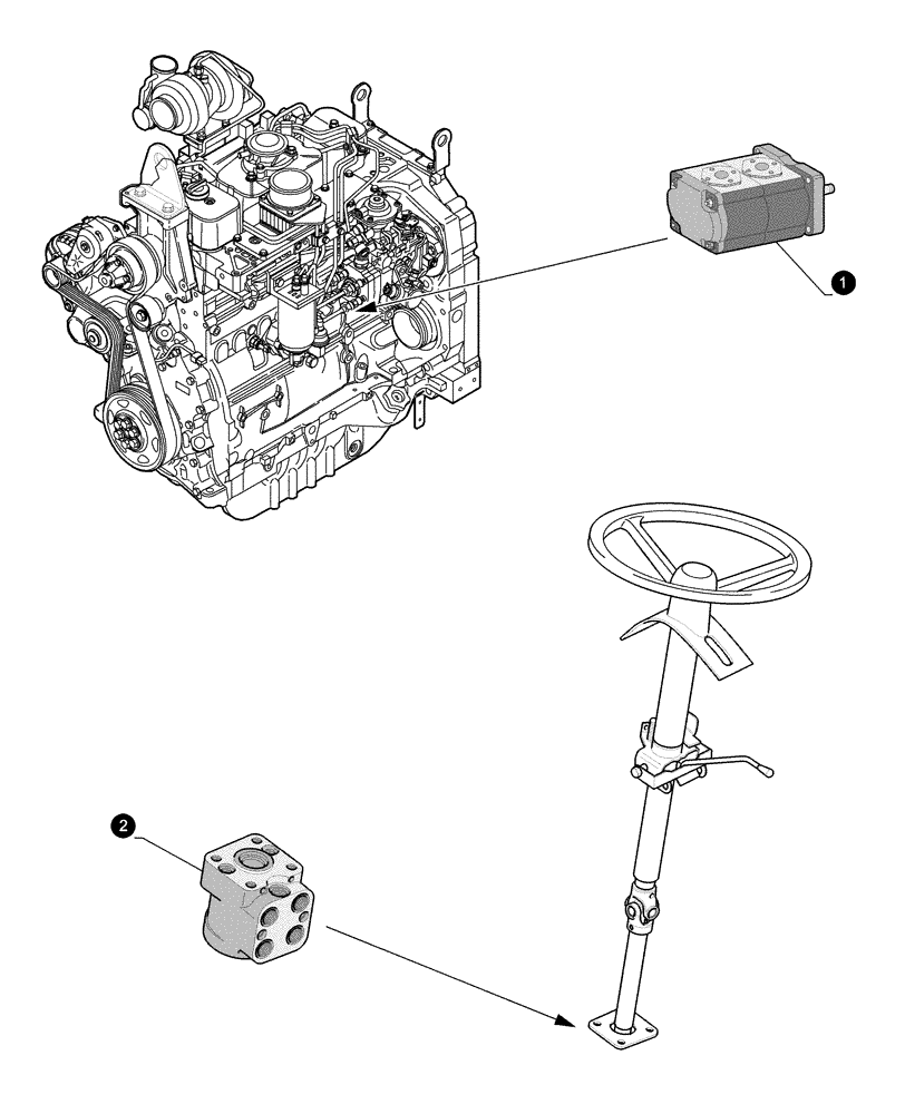 Схема запчастей Case IH FARMALL 90 - (0.05.4[05]) - MAINTENANCE PARTS - PUMPS (00) - GENERAL