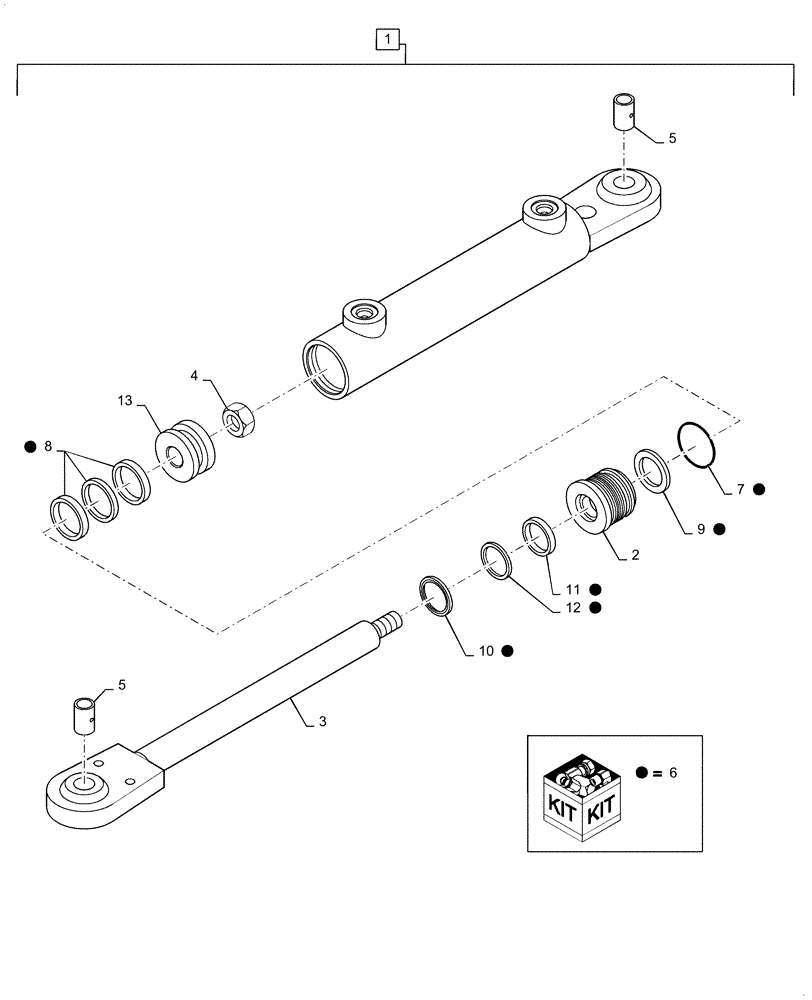 Схема запчастей Case IH WD1504 - (35.415.AC[02]) - LIFT CYLINDER, NON-DRAPER (35) - HYDRAULIC SYSTEMS