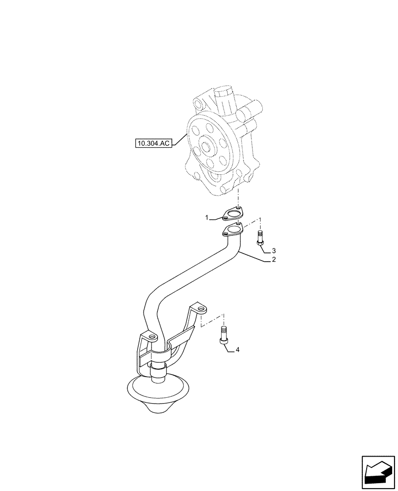 Схема запчастей Case IH F3HFE613H B007 - (10.304.AL) - ENGINE OIL - SUCTION TUBE (10) - ENGINE