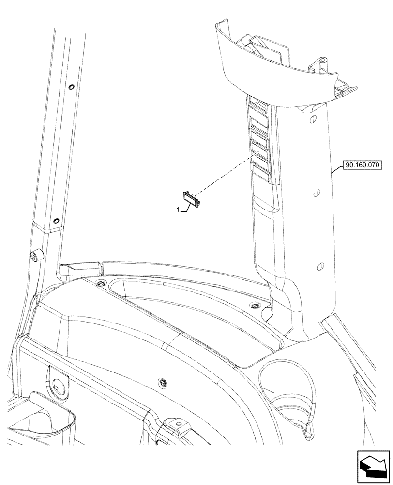 Схема запчастей Case IH FARMALL 120U - (90.160.040) - VAR - 334775, 390430 - TRIM, PLUG (90) - PLATFORM, CAB, BODYWORK AND DECALS