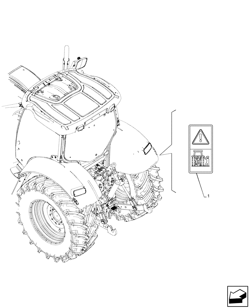 Схема запчастей Case IH PUMA 150 - (90.108.AC[20]) - VAR - 758088, 758089, 758090, 758091, 758092, 758093, 758245, 758246, 758247 - DECAL, WARNING, 3 POINT HITCH (90) - PLATFORM, CAB, BODYWORK AND DECALS