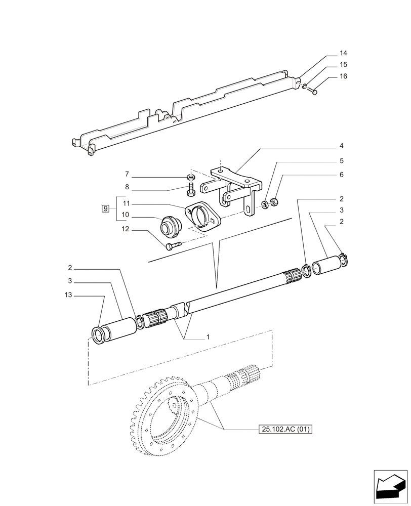 Схема запчастей Case IH PUMA 165 CVT - (23.314.AB[08]) - VAR. - 391216 - 4WD ENGAGEMENT CLUTCH CONTROL - SPLINED HUB, CVT (23) - FOUR WHEEL DRIVE SYSTEM