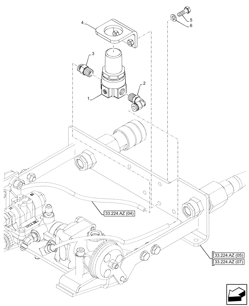 Схема запчастей Case IH PUMA 165 CVT - (33.224.AW) - VAR - 758038, 758039, 758041, 758042, 758043, 758044 - PRESSURE GAUGE (33) - BRAKES & CONTROLS