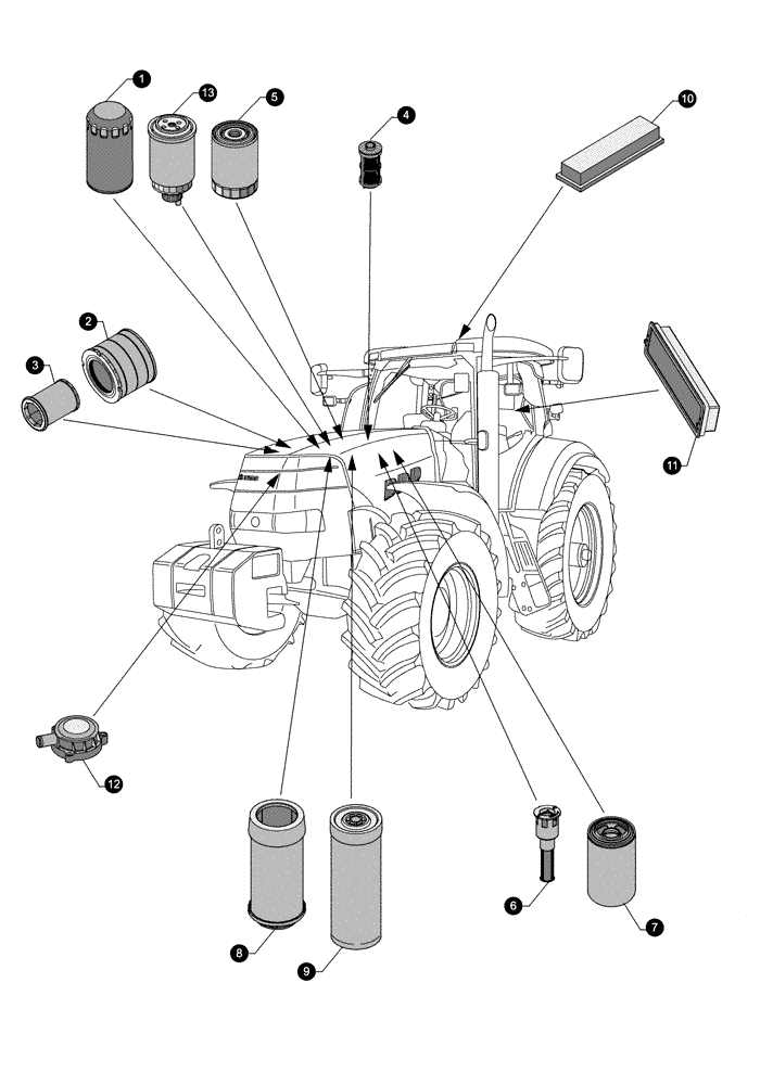 Схема запчастей Case IH PUMA 215 - (05.100.04[01]) - MAINTENANCE PARTS - FILTERS (05) - SERVICE & MAINTENANCE