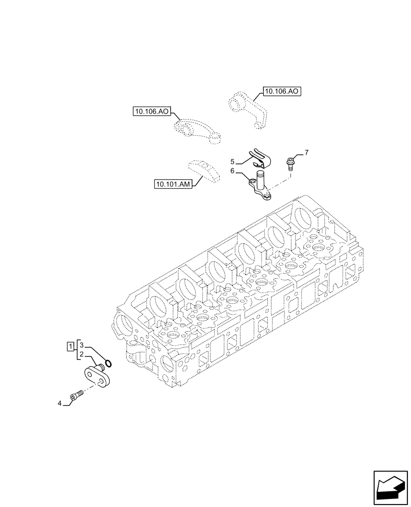 Схема запчастей Case IH F3HFE613F B007 - (10.254.AZ) - ENGINE EXHAUST BRAKE (10) - ENGINE