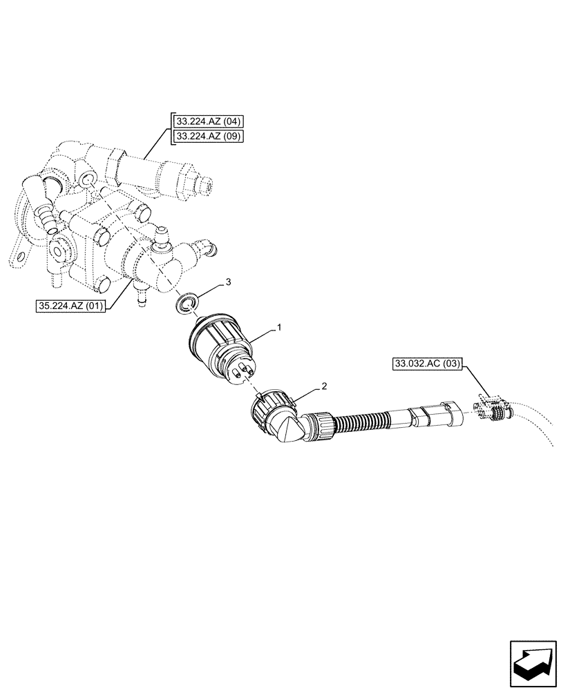 Схема запчастей Case IH PUMA 200 CVT - (55.032.AA[03]) - VAR - 337481, 337482, 337484, 337487, 337488, 337491, 758038, 758039, 758041, 758042, 758043, 758044 - PNEUMATIC TRAILER BRAKE, TRAILER BRAKE VALVE, SWITCH (55) - ELECTRICAL SYSTEMS