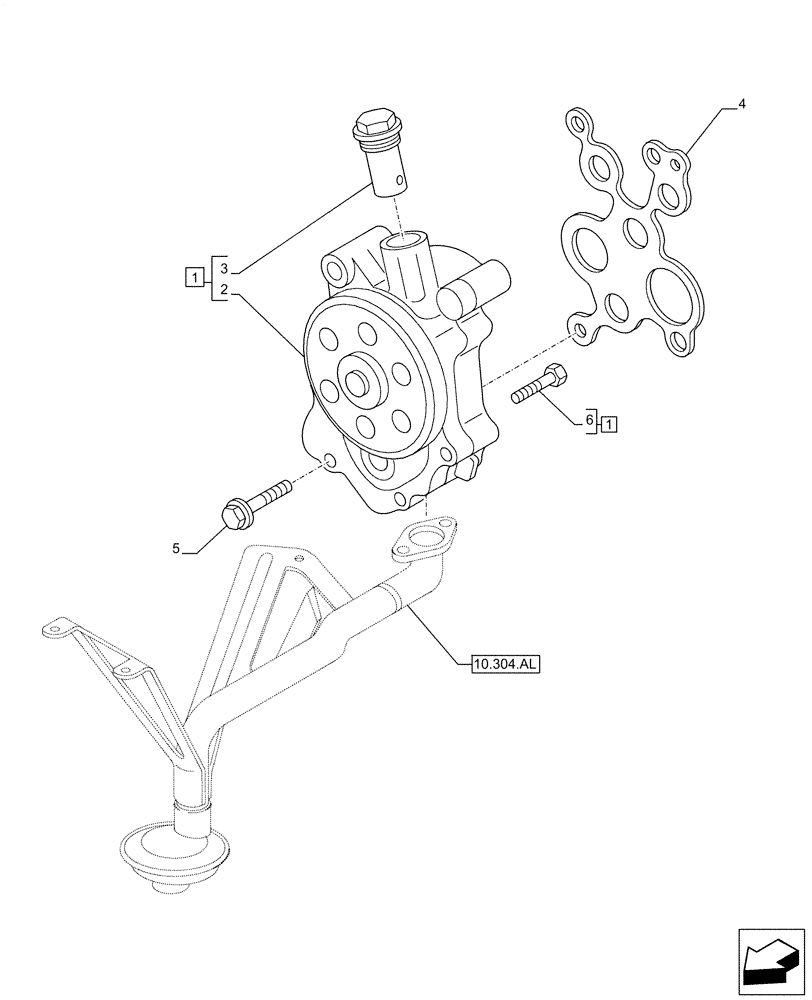 Схема запчастей Case IH F3HFE613H B007 - (10.304.AC) - ENGINE OIL PUMP (10) - ENGINE