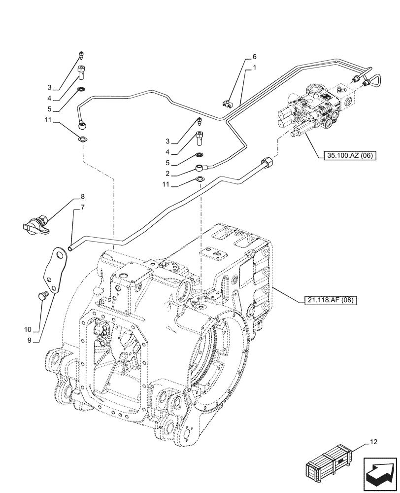 Схема запчастей Case IH PUMA 220 - (33.202.AP[07]) - VAR - 758037, 758039, 758044 - BRAKE LINE (33) - BRAKES & CONTROLS