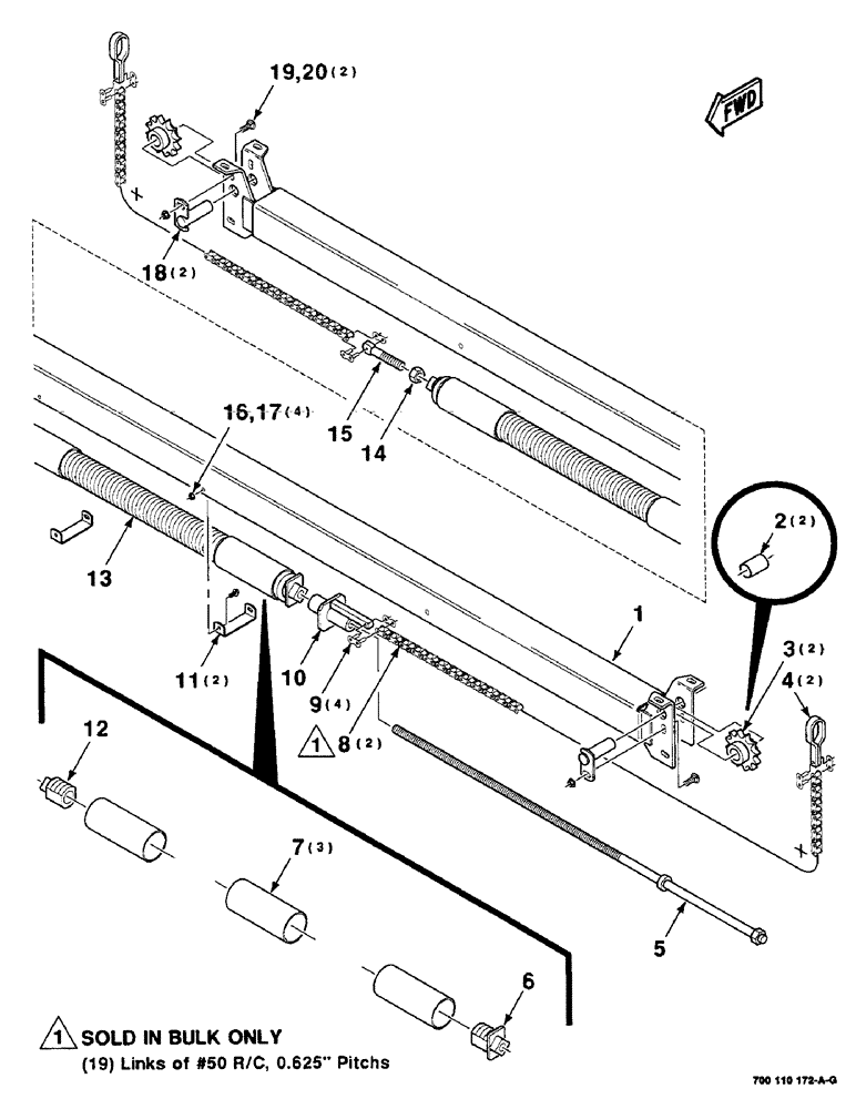 Схема запчастей Case IH 8840 - (5-08) - HAY CONDITIONER SPRING ASSEMBLY (S.N. CFH0032001 THRU CFH0032226) (58) - ATTACHMENTS/HEADERS