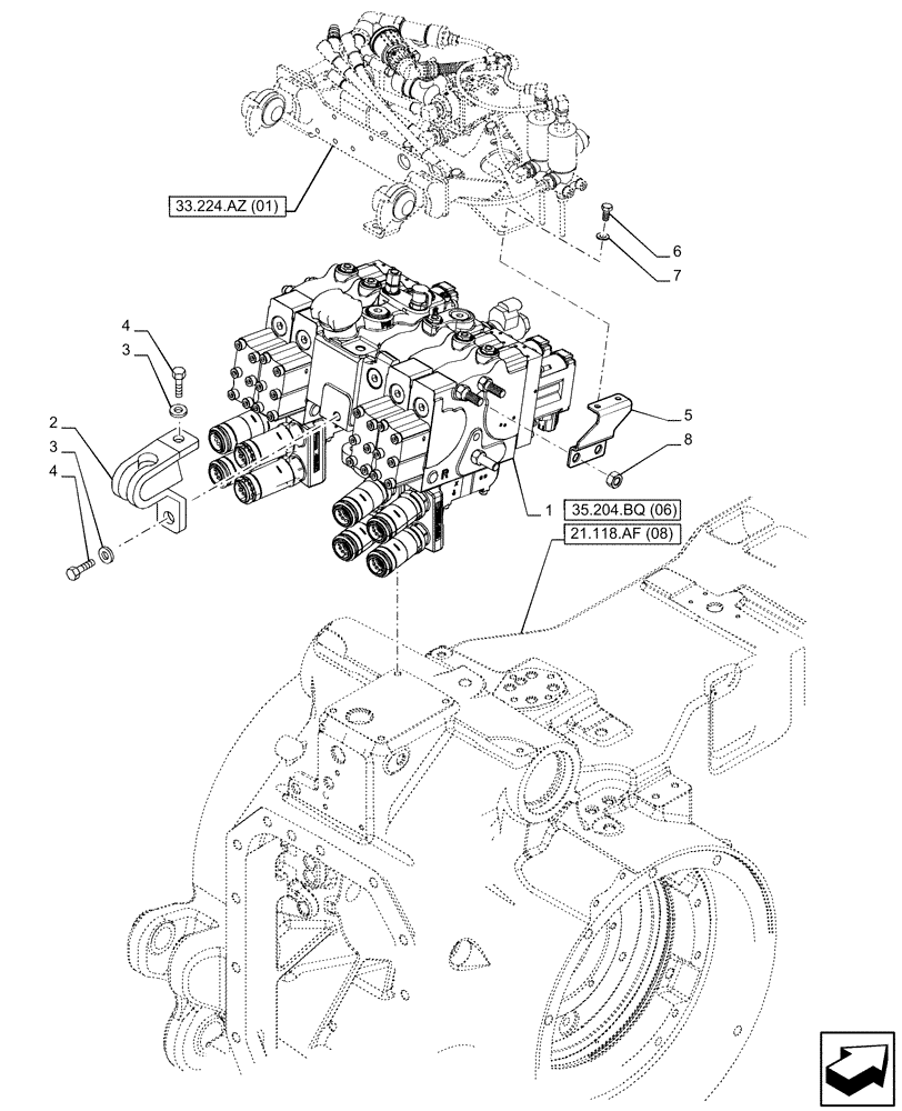 Схема запчастей Case IH PUMA 220 - (35.204.BQ[05]) - VAR - 758060 - 4 REMOTE CONTROL VALVES (EHR) (35) - HYDRAULIC SYSTEMS