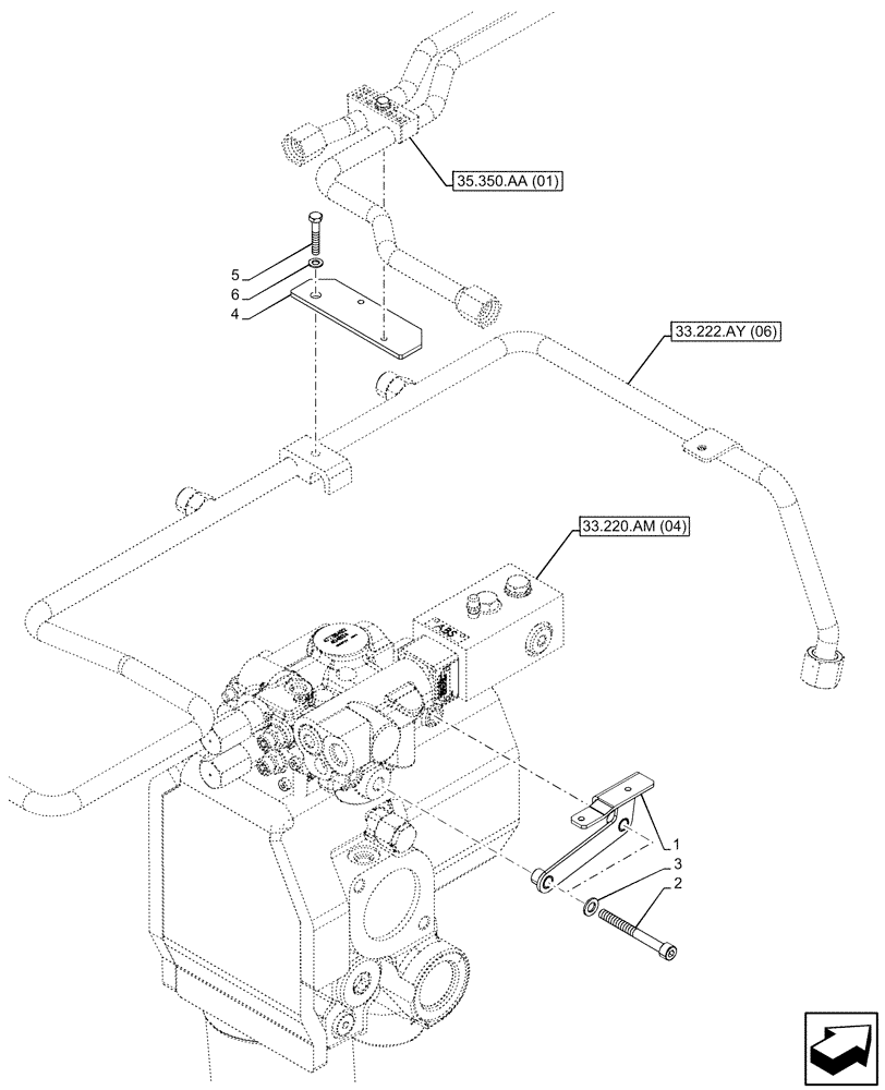 Схема запчастей Case IH PUMA 220 CVT - (33.220.AM[05]) - VAR - 337482, 337487, 337491 - PNEUMATIC TRAILER BRAKE, PIPE, ANTILOCK BRAKING SYSTEM (ABS) (33) - BRAKES & CONTROLS