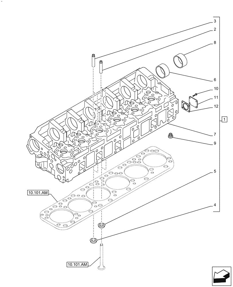 Схема запчастей Case IH F3HFE613F B007 - (10.101.AA) - CYLINDER HEAD (10) - ENGINE