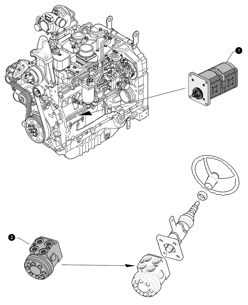 Схема запчастей Case IH FARMALL 75C - (0.05.4[05]) - MAINTENANCE PARTS - PUMPS (00) - GENERAL