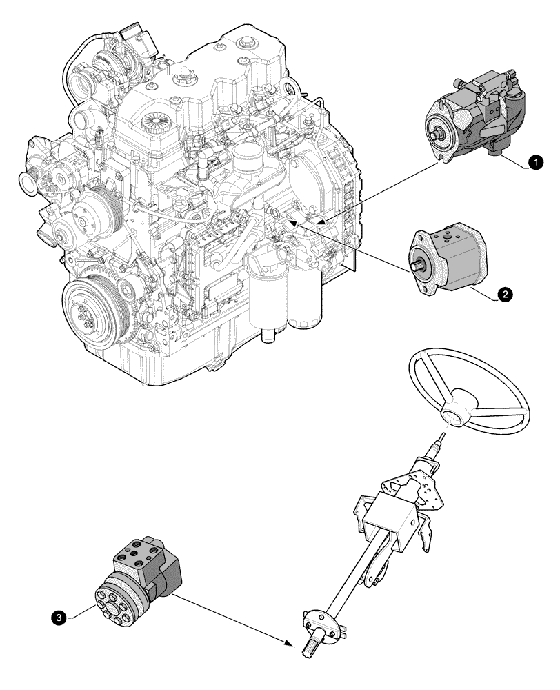 Схема запчастей Case IH PUMA 195 - (0.05.4[05]) - MAINTENANCE PARTS - PUMPS (00) - GENERAL