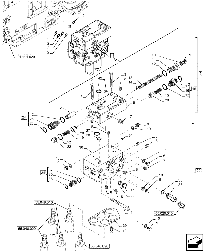 Схема запчастей Case IH FARMALL 110U - (18.104.030) - VAR - 334114, 334117, 334779, 334780 - PTO CLUTCH, VALVE (18) - CLUTCH