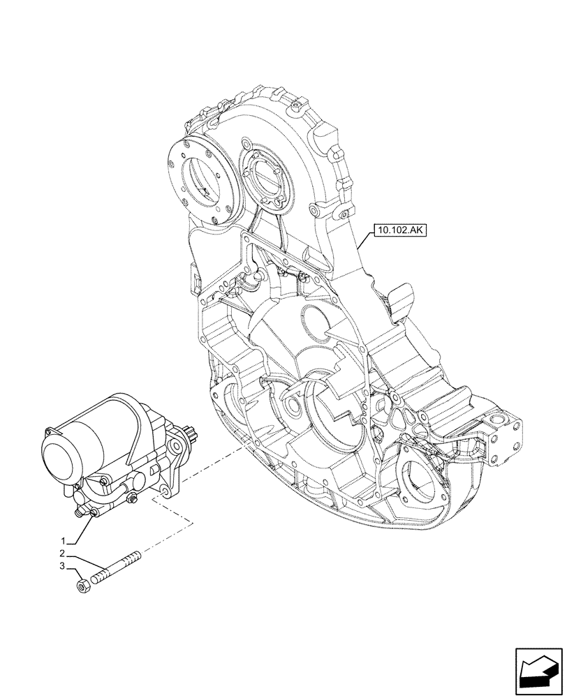 Схема запчастей Case IH F3HFE613H B007 - (55.201.AE[01]) - STARTER MOTOR (55) - ELECTRICAL SYSTEMS