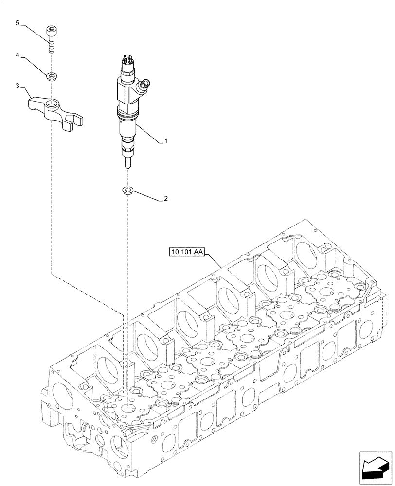 Схема запчастей Case IH F3HFE613F B007 - (10.218.AF) - FUEL INJECTOR (10) - ENGINE