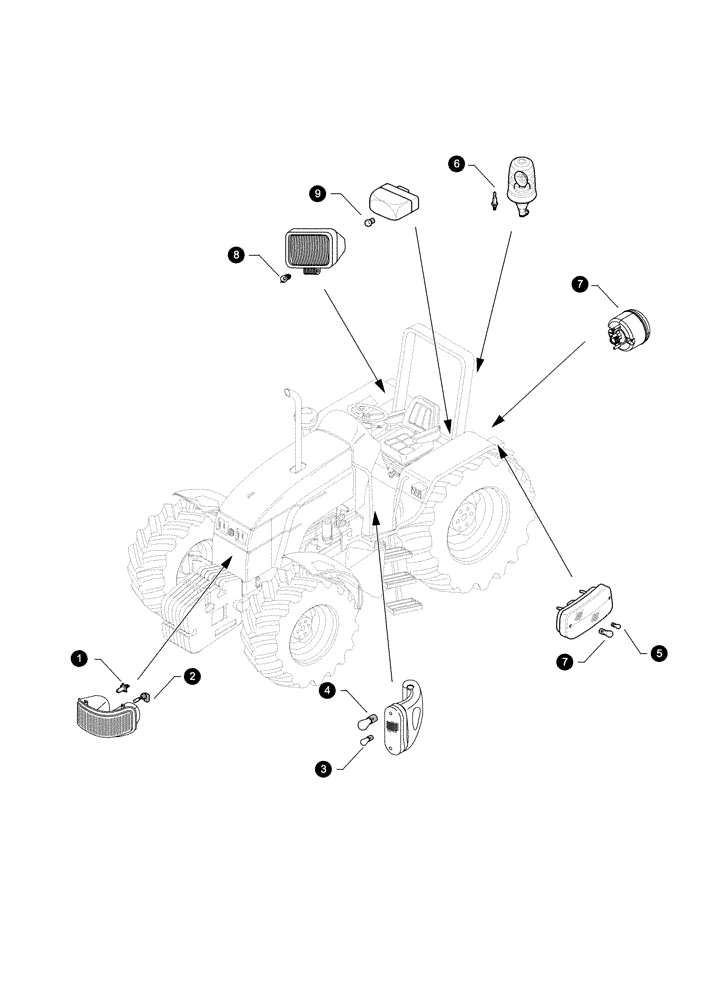 Схема запчастей Case IH MAXXUM 100 - (0.05.4[04]) - MAINTENANCE PARTS - BULBS (00) - GENERAL