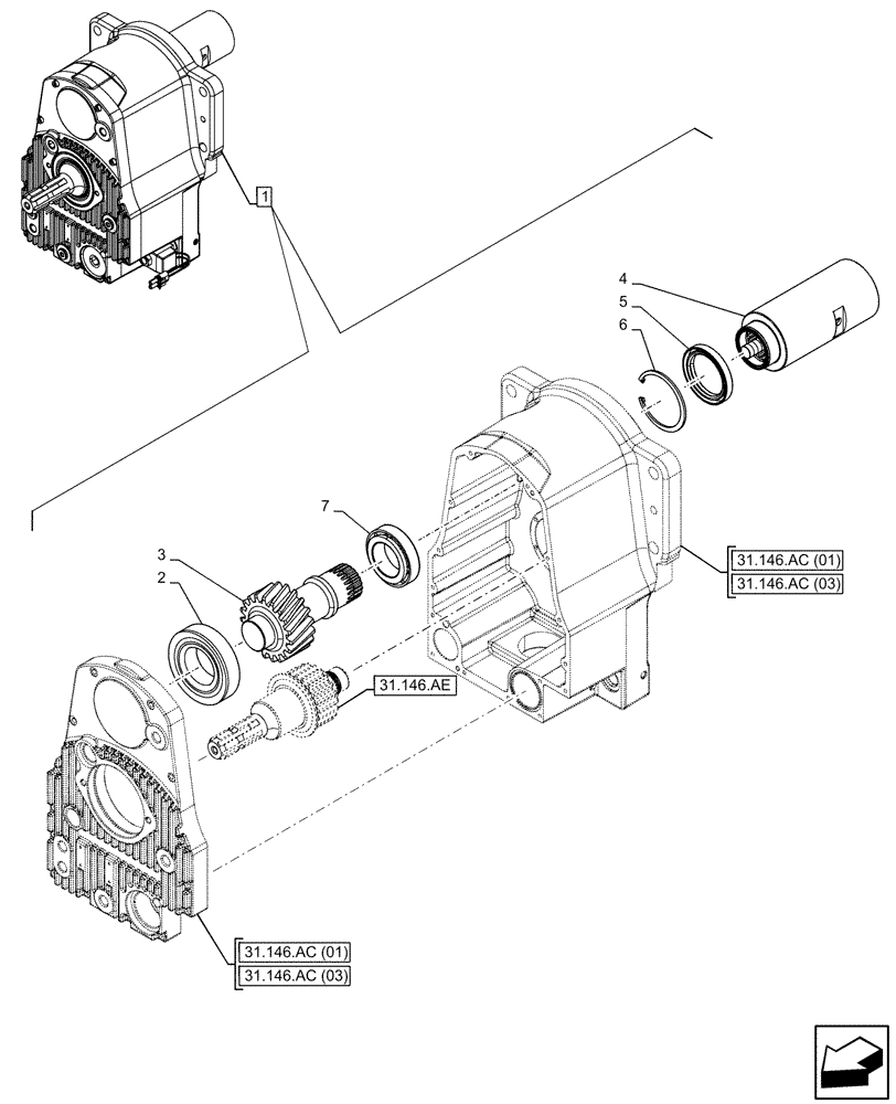 Схема запчастей Case IH PUMA 185 CVT - (31.146.AA[02]) - VAR - 758091, 758093, 758245, 758247 - FRONT, 3 POINT HITCH, FRONT PTO, DRIVE SHAFT (31) - IMPLEMENT POWER TAKE OFF