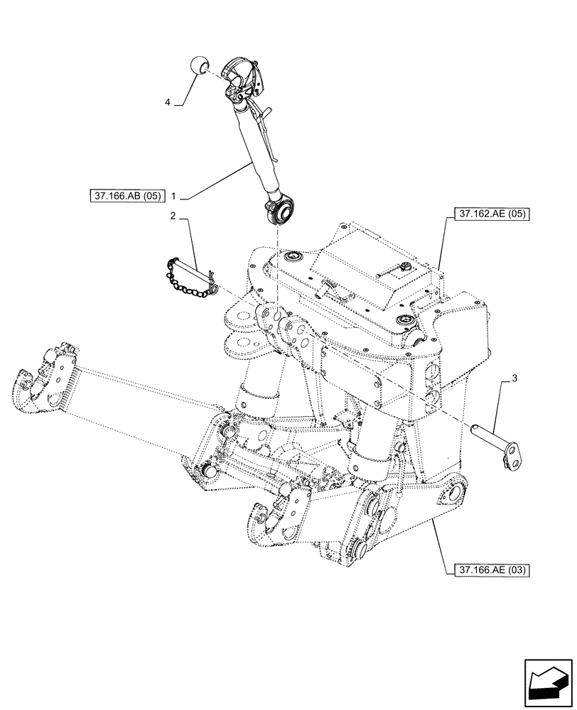 Схема запчастей Case IH PUMA 200 - (37.166.AB[03]) - VAR - 758092, 758246 - 3 POINT HITCH, FRONT, W/COUPLER, TOP LINK (37) - HITCHES, DRAWBARS & IMPLEMENT COUPLINGS