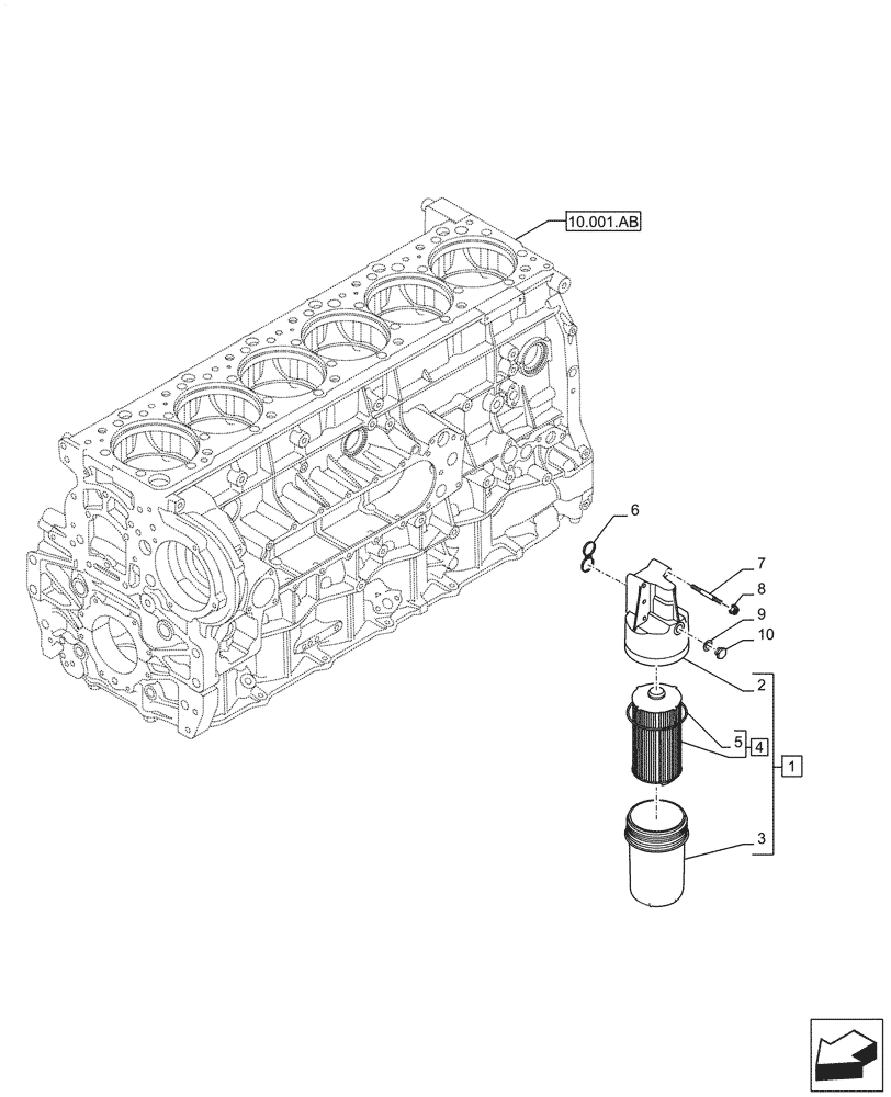 Схема запчастей Case IH F3JFE613B B006 - (10.304.AE) - ENGINE OIL FILTER (10) - ENGINE
