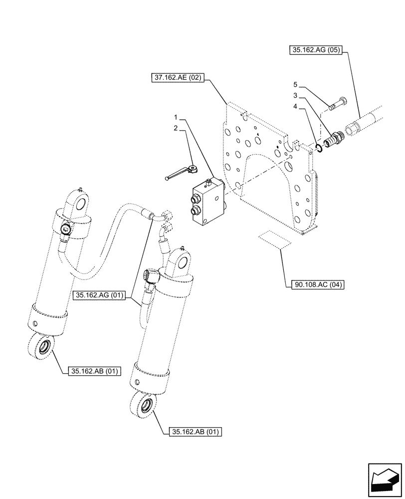 Схема запчастей Case IH PUMA 220 CVT - (35.160.AF[01]) - VAR - 758088, 758089, 758090 - 3 POINT HITCH, FRONT, VALVE (35) - HYDRAULIC SYSTEMS