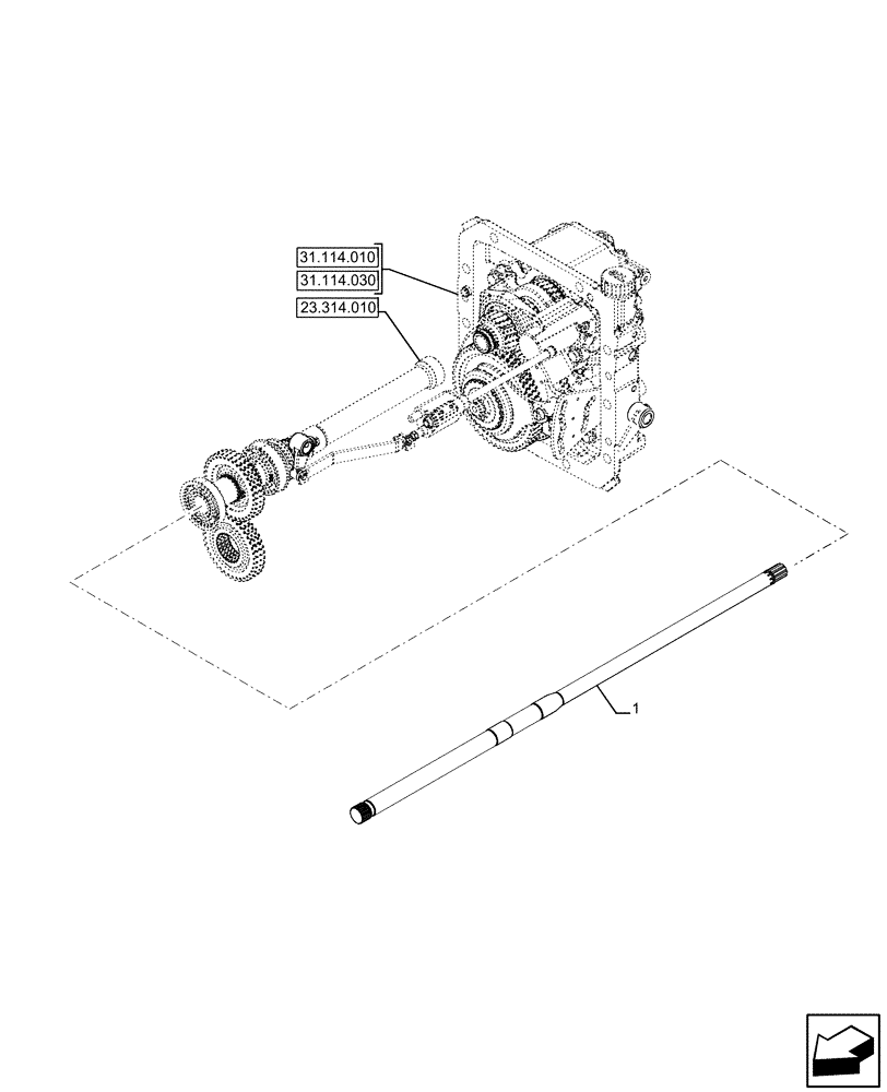 Схема запчастей Case IH FARMALL 120U - (31.114.080) - VAR - 330801, 331729, 331819, 334792, 334793, 390433, 391727 - PTO, CLUTCH, SHAFT (31) - IMPLEMENT POWER TAKE OFF