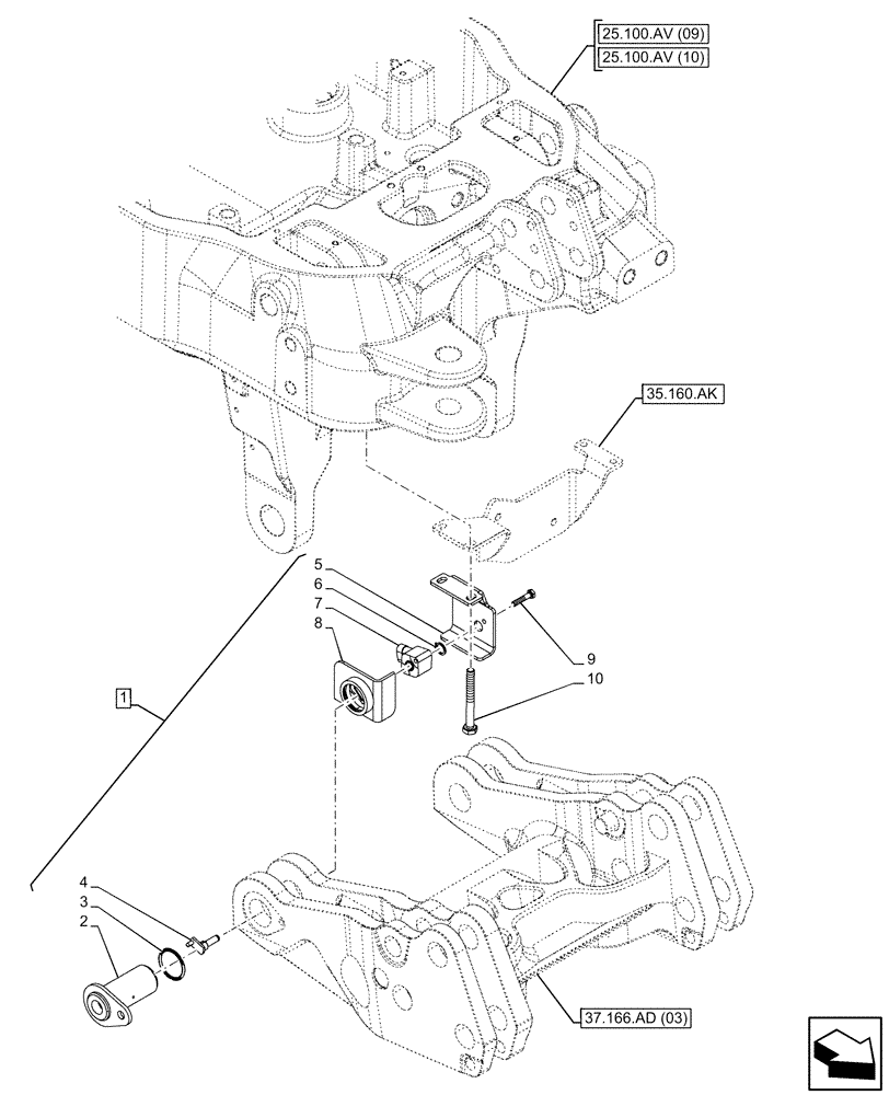 Схема запчастей Case IH PUMA 150 CVT - (55.130.AT) - VAR - 758088, 758089, 758090, 758091, 758092, 758093, 758245, 758246, 758247 - 3 POINT HITCH, FRONT, INTEGRATED HYDRAULIC LIFT, POTENTIOMETER (55) - ELECTRICAL SYSTEMS