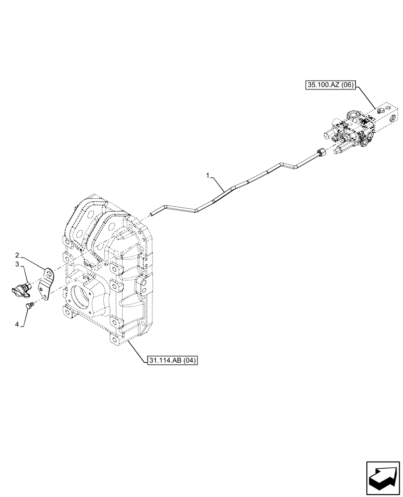 Схема запчастей Case IH PUMA 220 - (33.220.AC[01]) - VAR - 337482, 337491 - HYDRAULIC AND PNEUMATIC TRAILER BRAKE, LINE, ANTILOCK BRAKING SYSTEM (ABS), UK (33) - BRAKES & CONTROLS