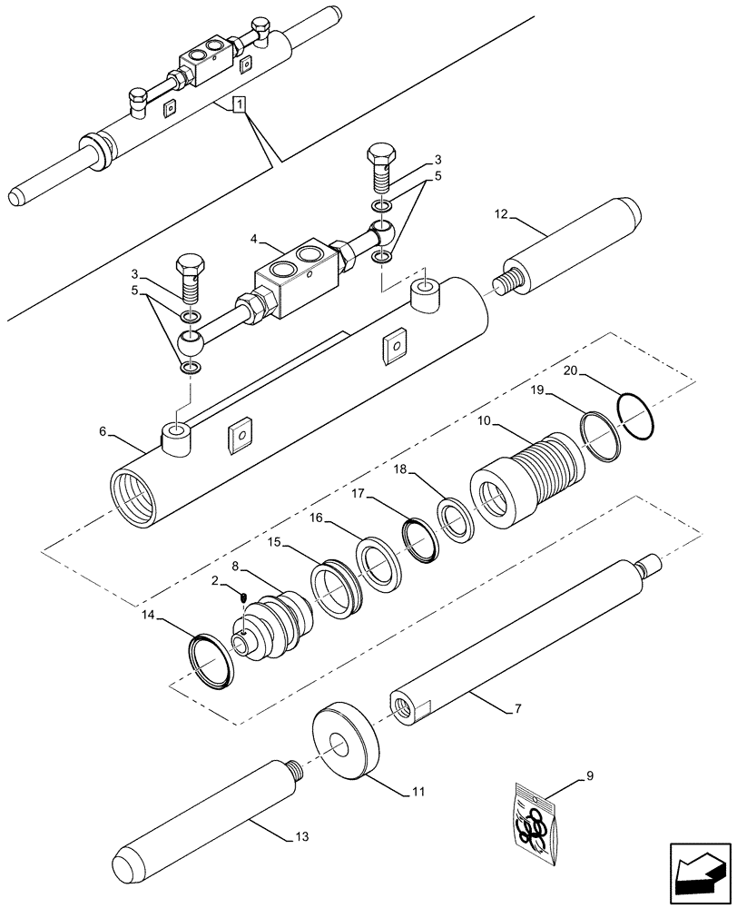 Схема запчастей Case IH FARMLIFT 525 - (35.734.AA) - QUICK COUPLER, CYLINDER (35) - HYDRAULIC SYSTEMS