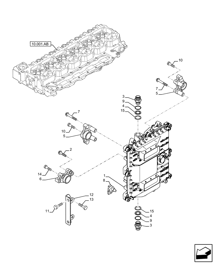 Схема запчастей Case IH F4HFE613D B007 - (55.015.AA) - CONTROL UNIT, ENGINE (55) - ELECTRICAL SYSTEMS